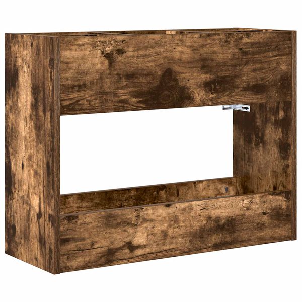 vidaXL Supporto per Ombrellone Rovere fum&eacute; 65 x 24 x 50 cm