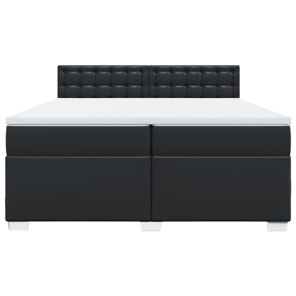 vidaXL Giroletto a Molle con Materasso Nero 200x200 cm in Similpelle