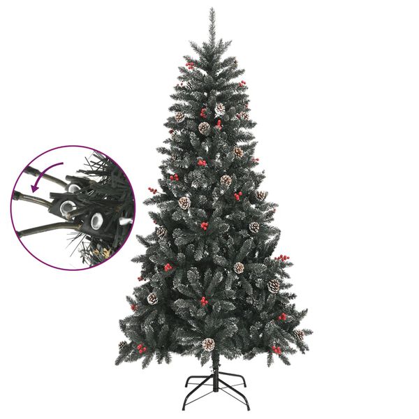 vidaXL Albero di Natale Artificiale con Base Verde 210 cm PVC