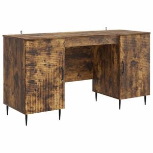 vidaXL Scrivania Rovere Fumo 142,5 x 50 x 75 cm Legno ingegnerizzato