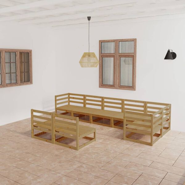 vidaXL Set Salotto da Giardino 8pz Marrone Ambra Legno Massello Pino
