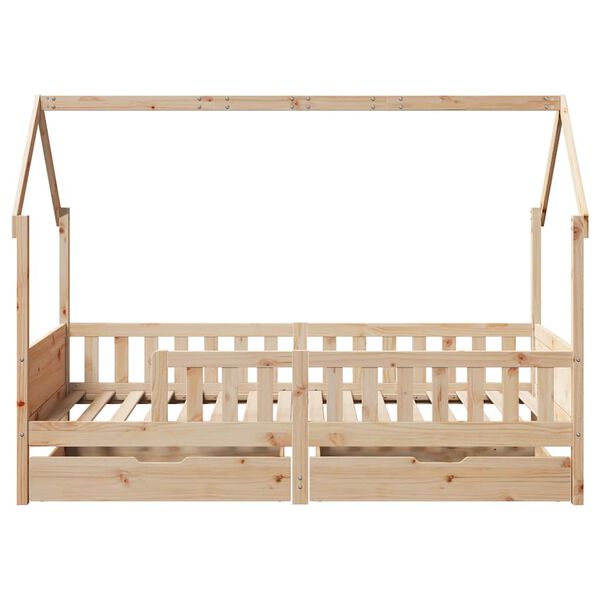 vidaXL Giroletto Bambini con Cassetti 90x200 cm Legno Massello di Pino