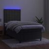 vidaXL Letto a Molle con Materasso e LED Grigio Scuro 90x190cm Velluto