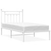vidaXL Giroletto con Testiera Metallo Bianco 90x200 cm