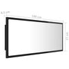 vidaXL Specchio da Bagno LED Nero Lucido 100x8,5x37 cm in Acrilico
