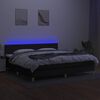 vidaXL Letto a Molle Materasso e LED Nero 200x200cm in Tessuto