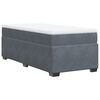 vidaXL Giroletto a Molle con Materasso Grigio Scuro 90x200 cm Velluto