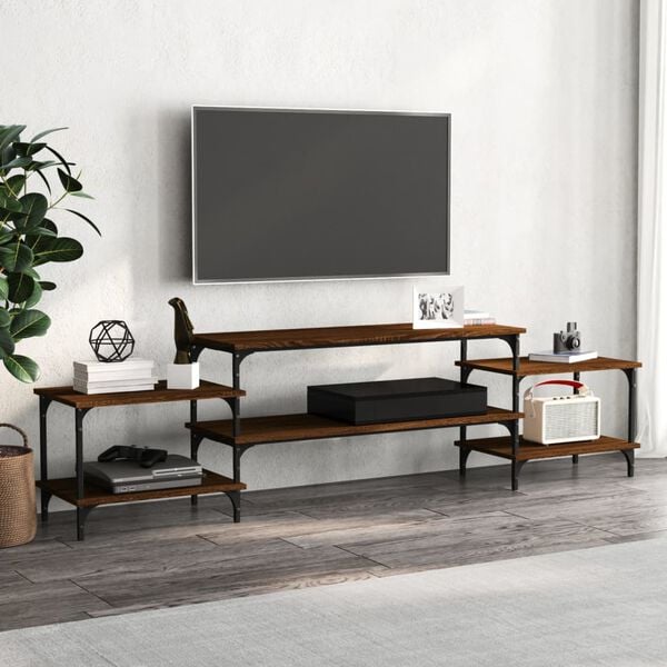 vidaXL Mobile Porta TV Rovere Marrone 197x35x52 cm Legno Multistrato