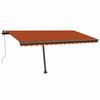 vidaXL Tenda Automatica Sensore Vento e LED 450x350 cm Arancio Marrone