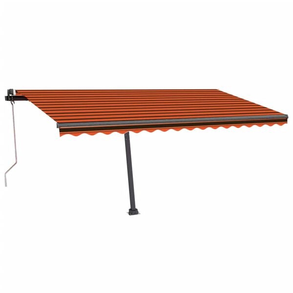 vidaXL Tenda Automatica Sensore Vento e LED 450x350 cm Arancio Marrone