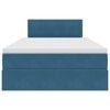 vidaXL Letto con contenitore e LED con led Blu 120 x 190 cm Velluto