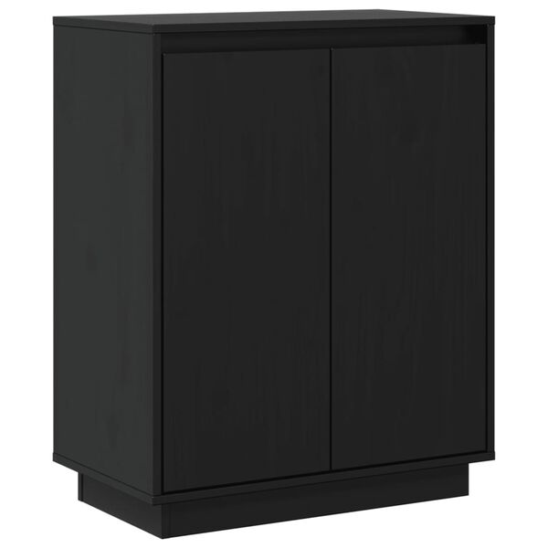 vidaXL Credenza Nera 60x34x75 cm in Legno Massello di Pino
