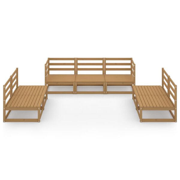 vidaXL Set Salotto da Giardino 7pz Marrone Ambra Legno Massello Pino