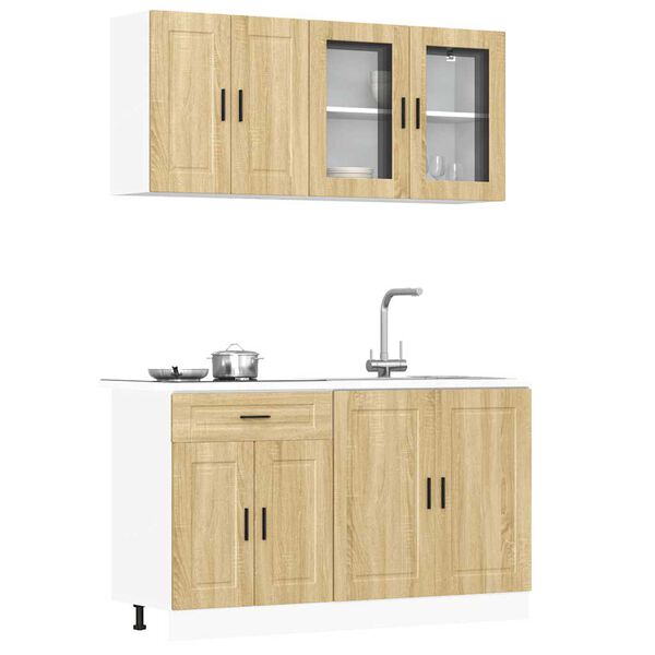 vidaXL Set Mobili da Cucina 4 pz Porto Rovere Sonoma in Truciolato