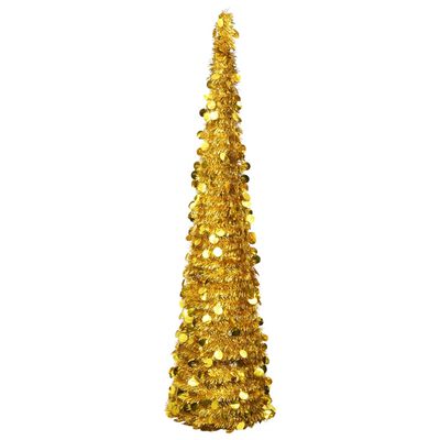 vidaXL Albero di Natale Artificiale Apribile Oro 180 cm PET