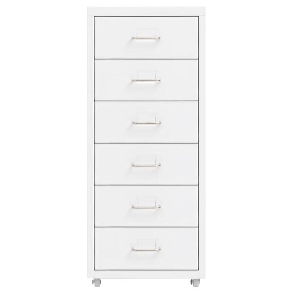 vidaXL Schedario Mobile Bianco 28x41x69 cm in Metallo