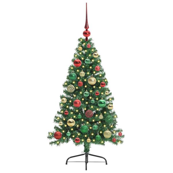 vidaXL Albero di Natale artificiale con luci integrate Verde 120 cm