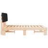 vidaXL Letto con Testiera Rivestita Nero 140 x 190 cm Pino massello