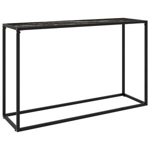 vidaXL Tavolo Consolle Nero 120x35x75 cm in Vetro Temperato