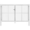 vidaXL Cancello da Giardino in Acciaio Zincato 306x150 cm Argento