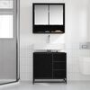 vidaXL Set di mobili per il bagno 2 pcs Rovere Nero Legno multistrato