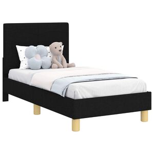 vidaXL Struttura letto per bambini con testata Nero 70 x 140 cm