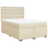 vidaXL Giroletto a Molle con Materasso Crema 160x200 cm in Tessuto