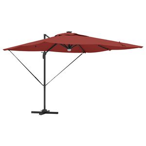 vidaXL Parasol Roma Rosso 286 x 284 x 270 cm Alluminio e Poliestere