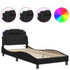 vidaXL Giroletto Viana con LED senza Materasso Nero 90x190 cm