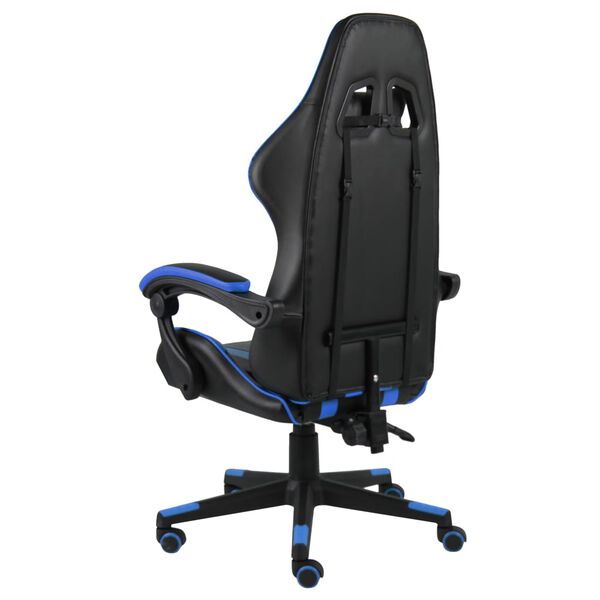 vidaXL Sedia da Gaming Nero e Blu in Similpelle