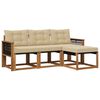 vidaXL Set di divani da esterno con cuscino 4 pcs Naturale e Beige