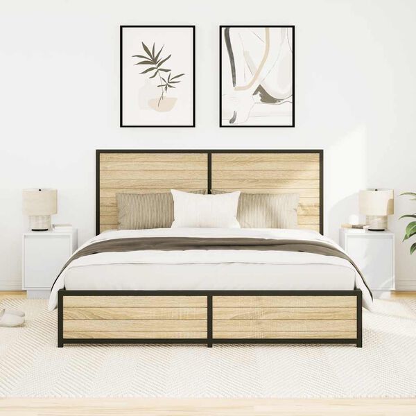 vidaXL Comodini con Luci a LED 2 pz Bianco 38x34x50 cm