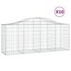 vidaXL Cesti Gabbioni ad Arco 10 pz 200x50x80/100 cm Ferro Zincato