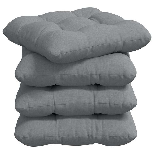 vidaXL Cuscini per Seduta 4 pcs Grigio chiaro 40 x 40 x 12 cm Tessuto