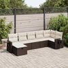 vidaXL Set Divani da Giardino 7 pz con Cuscini Marrone in Polyrattan