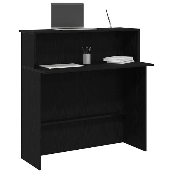 vidaXL Banco Reception Nero 100x50x103,5 cm in Legno Multistrato