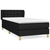 vidaXL Giroletto a Molle con Materasso Nero 90x190 cm in Tessuto