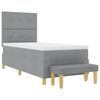 vidaXL Letto a molle con materasso Grigio chiaro 90 x 200 cm Tessuto