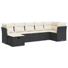 vidaXL Set Divani da Giardino con Cuscini 7pz Nero Polyrattan