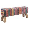 vidaXL panchina 110 x 30 x 45 cm Pelle Vera Multicolore