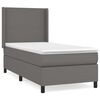 vidaXL Giroletto a Molle con Materasso Grigio 100x200 cm in Similpelle