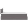 vidaXL Struttura Letto Pouf con Materasso Grigio 120x200 cm Similpelle