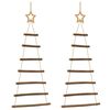 vidaXL Alberi di Natale sospesi con stelle in alto 2 pz 42x90 cm Ramo naturale