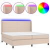 vidaXL Giroletto Molle Materasso e LED Cappuccino 200x200cm Similpelle