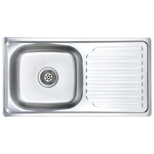 vidaXL Lavello da Cucina con Filtro e Sifone in Acciaio Inox