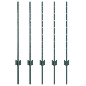 vidaXL Palo per recinzione interrato 5 pz Verde 120 cm