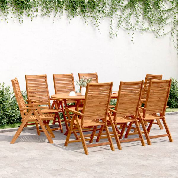 vidaXL Sedie Giardino Reclinabili 8 pz 56x72x107 Legno Massello Acacia