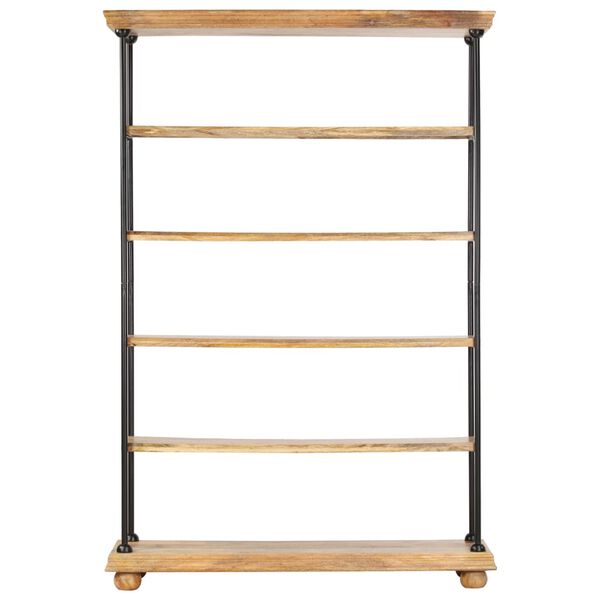 vidaXL Libreria a 5 Livelli 120x35x180cm in Massello di Mango e Acciaio