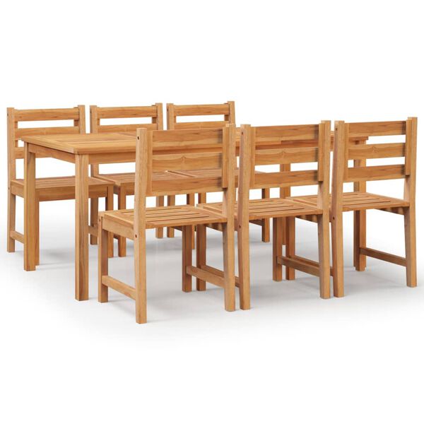 vidaXL Set da Pranzo da Giardino 7 pz in Legno Massello di Teak