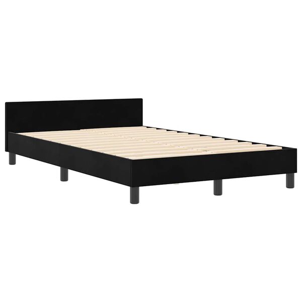 vidaXL Letto a molle con testiera Nero 120 x 200 cm Velluto